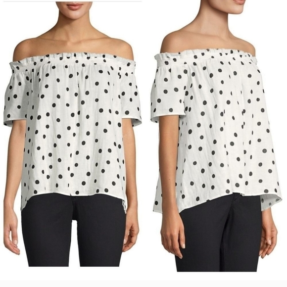 Generation Love Tops - GENERATION LOVE Julia Polka Dots Top in Black and White
